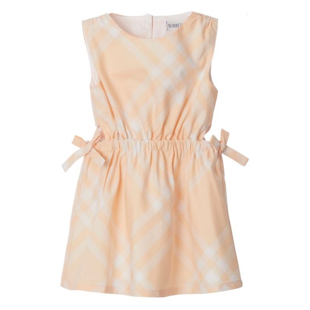 Burberry Kids Check Cotton Dress in Pink